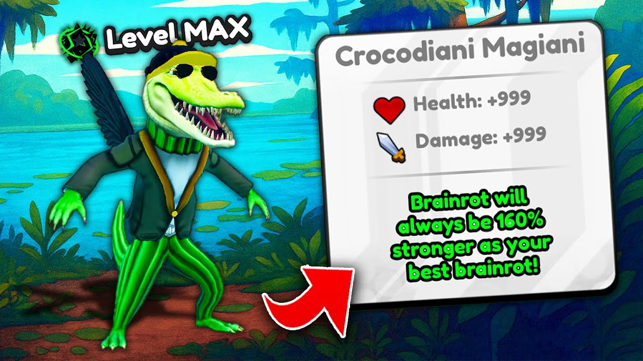 Разблокировка МАКСИМАЛЬНОГО УРОВНЯ Крокодиани Маджиани в Brainrot Evolution! (Roblox)