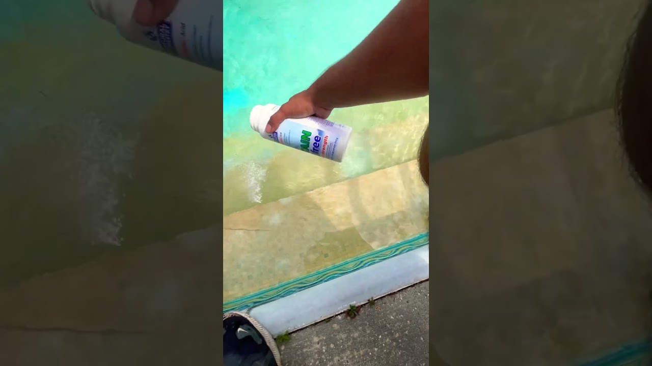 Satisfying pool stain removal. #poolcleaning #shorts
