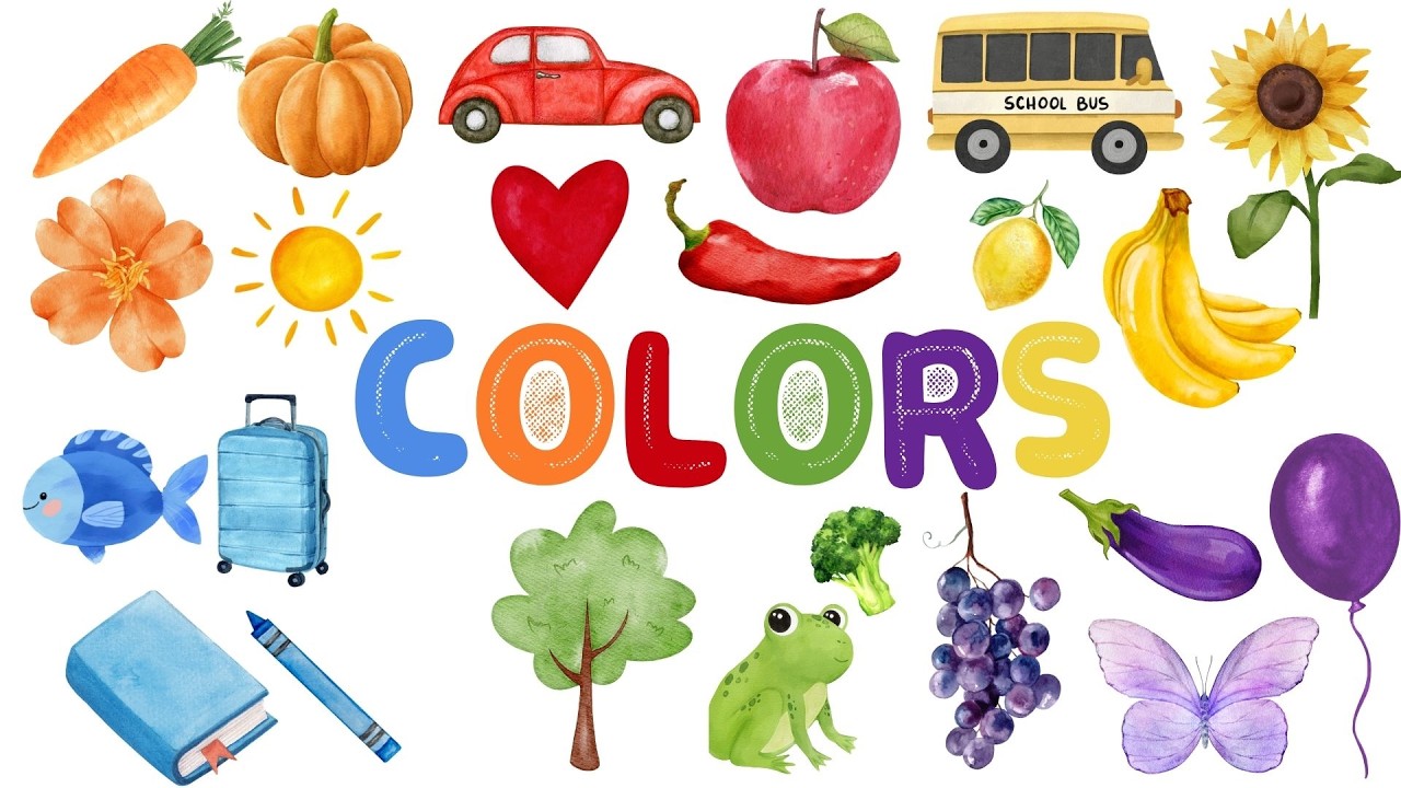 Colors in English - Learning Kids Vocabulary Preschool Kindergarten