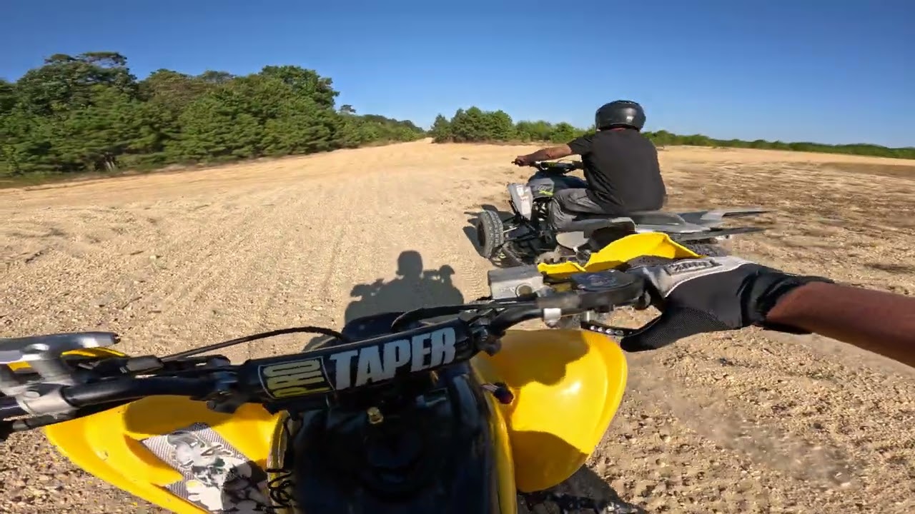 Fast open trail riding with two Raptor 700's PT3