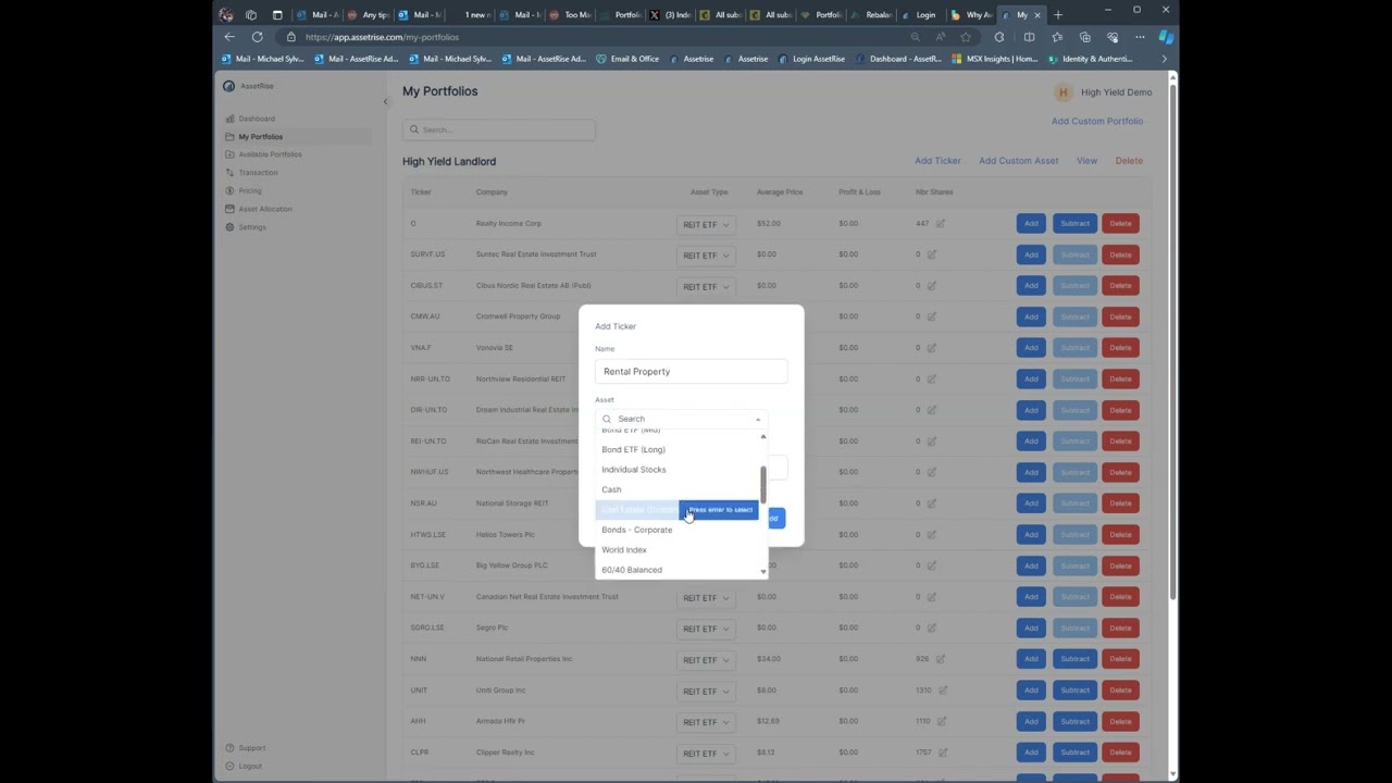 AssetRise High Yield Landlord Demo