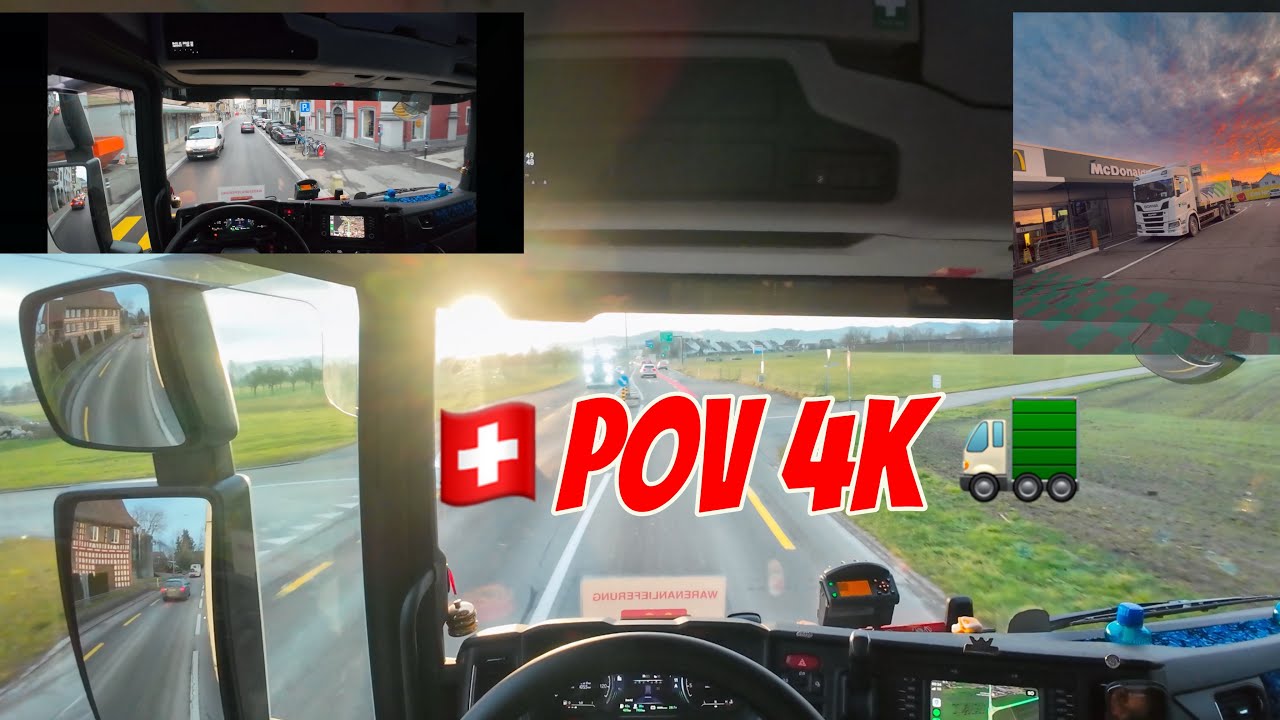 POV 4K ASMR🇨🇭🚛 Driving My Truck Through Swiss Villages – McDonald’s Deliveries Around Lake Constance