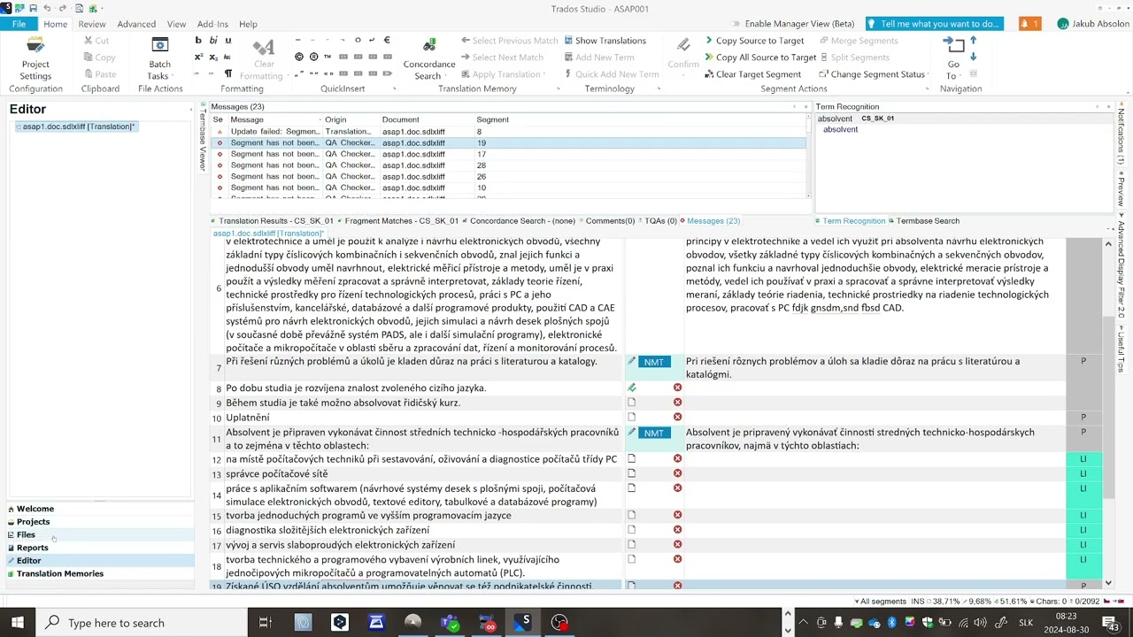 QA - Quality Assurance pre Trados Studio