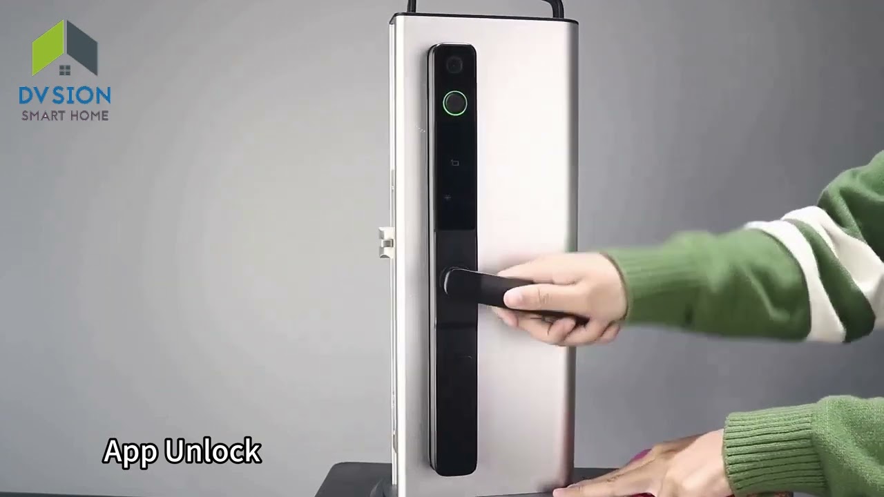 Waterproof Aluminum Sliding Door Lock Fingerprint Tuya Wifi APP With Camera Password Keyless Smart