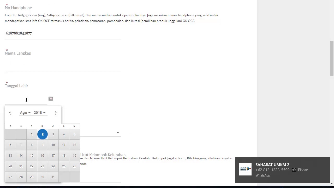 Daftar OKOCE online melalui link okoce me