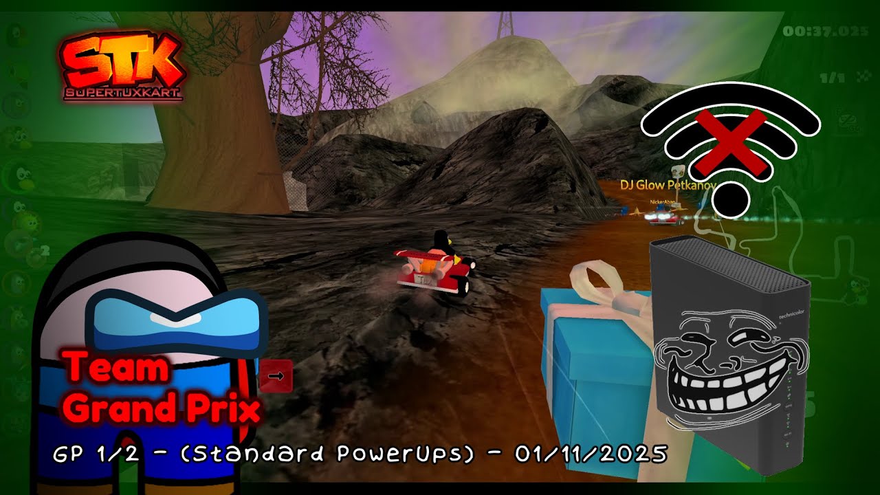 SuperTuxKart 1.5 Online - Team Grand Prix - GP 1/2 - (Standard PowerUps) - 01/11/2025
