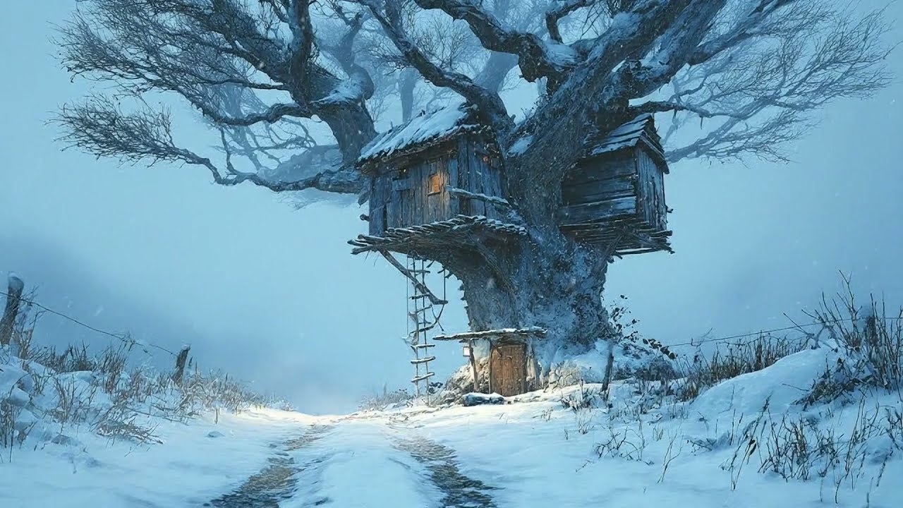 Hushed Frozen Canopy Haven ❄️ Lofi Sleep Music (1 Hour)