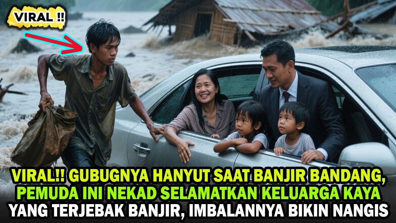 VIRAL!! GUBUGNYA HANYUT, NAMUN PEMUDA MISKIN RELA SELAMATKAN KELUARGA INI SAAT BANJIR BANDANG