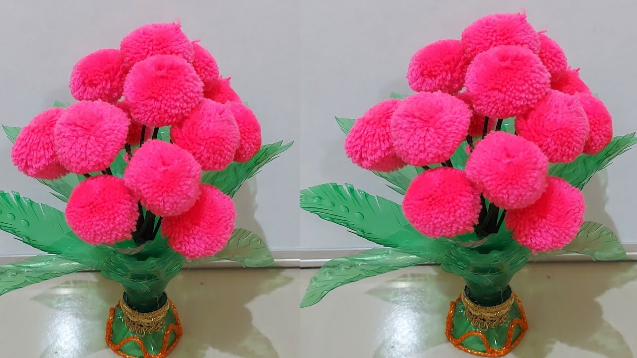 GULDASTA|How To Make Woolen Pot| Woolen Craft | Waste Plastic Bottle Guldasta| DIY New Craft