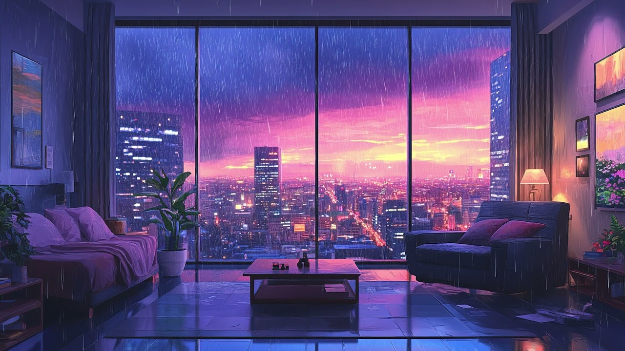 Rainy Night Lo-Fi Jazz — Cozy Room & Calm Focus 🌧️