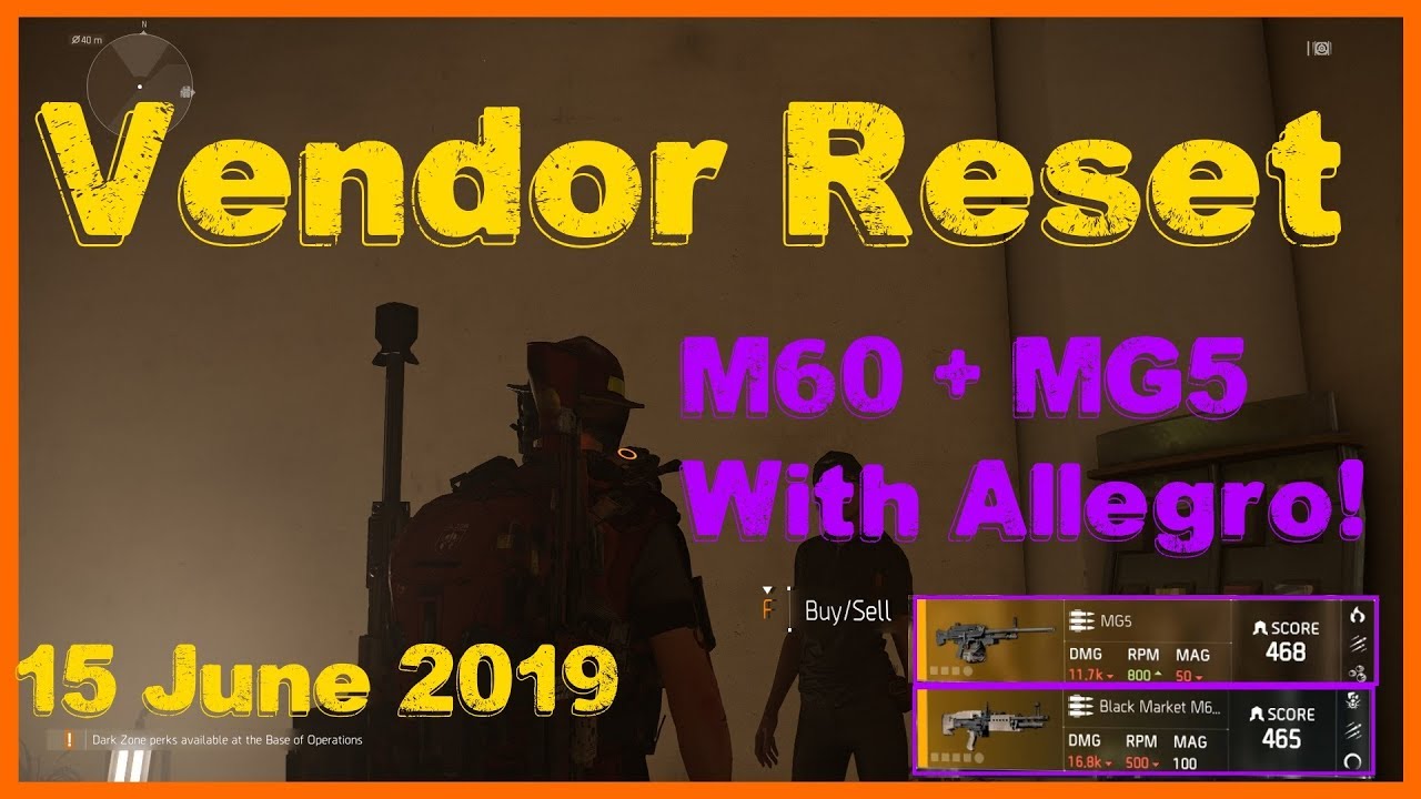 The Division 2 | Weekly Vendor Reset 15 June 2019 | Great LMGs