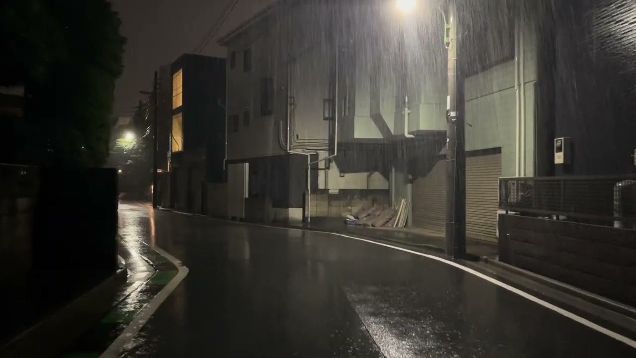 Japan 2am Night Downpour Rain 2025.09.13 ASMR Ambience Sound Sleep Meditate Relax Peace Tokyo