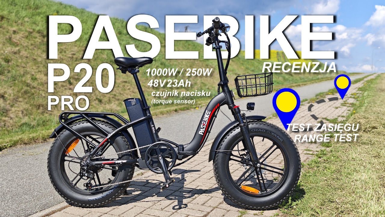 PASEBIKE P20 PRO - DIABELSKI ZASIĘG!!! Czujnik nacisku, test zasięgu, najlepszy rower elektryczny!