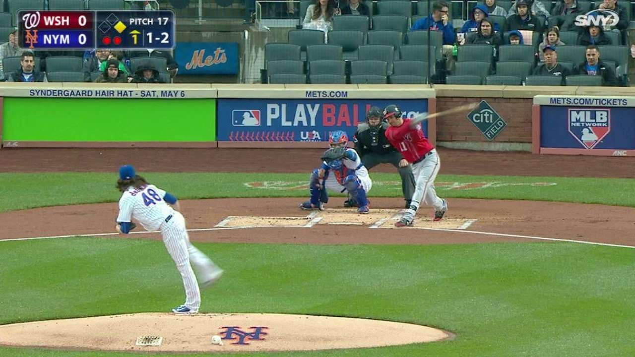 WSH@NYM: deGrom strikes out Zimmerman swinging