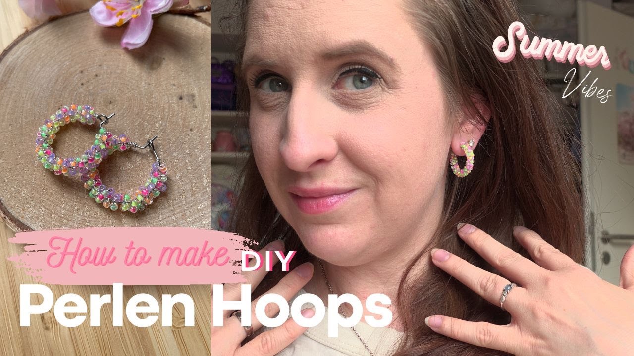 DIY sommerliche Perlenhoops Ohrringe selber machen - soo cute 🌸