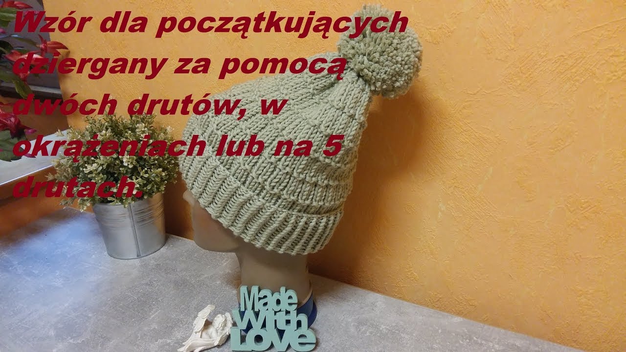 0473*Wzór dla początkujących dziergany za pomocą dwóch drutów, w okrążeniach lub na 5 drutach