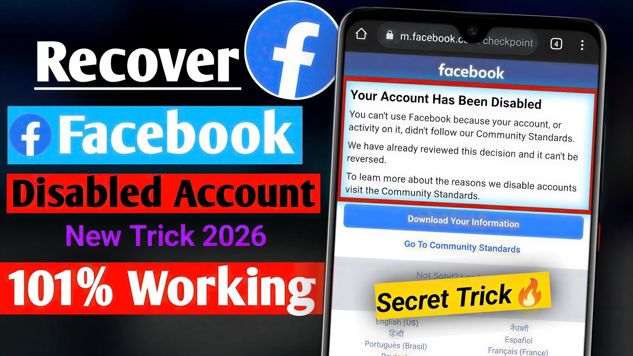 How To Recover DISABLED Facebook Account (2026) | Your Facebook Account Has Been Disabled Recovery