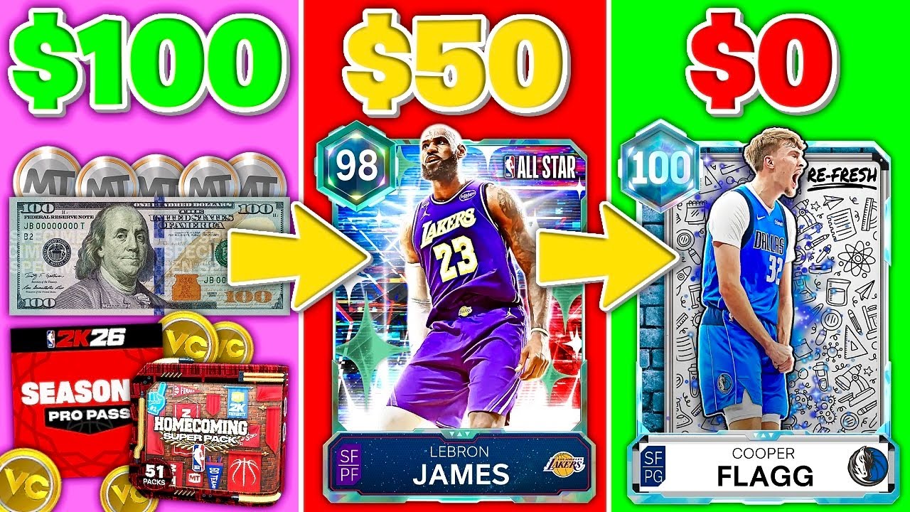Я собрал команду богов за 100 долларов в режиме MyTeam в NBA 2K26!!! 🤑
