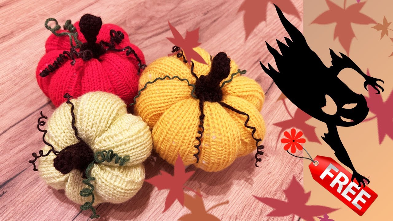Jak uplést dýni, návod na snadné podzimní pletení, How To Knit A Pumpkin  Tutorial.