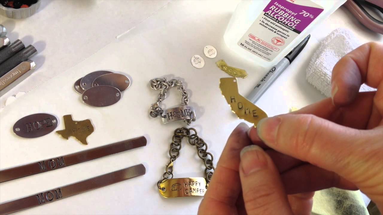 How to Darken Handstamped Jewelry