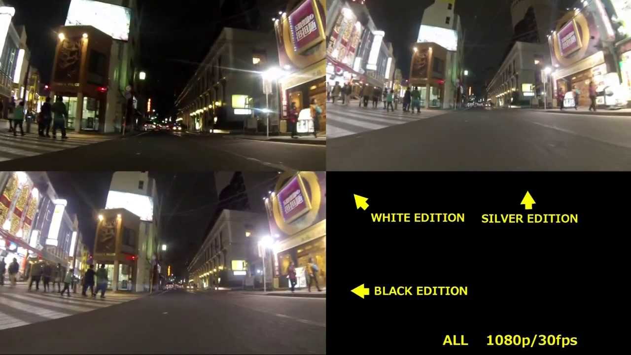 GoPro HERO3 Test 2 WHITE vs SILVER vs BLACK  NIGHT