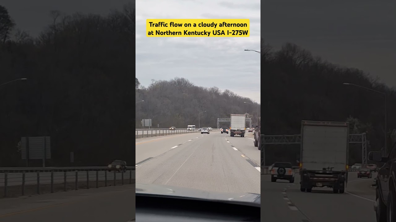 Traffic flow on a cloudy afternoon at Northern Kentucky USA I-275W #trafficflow #shortsfeed #shorts