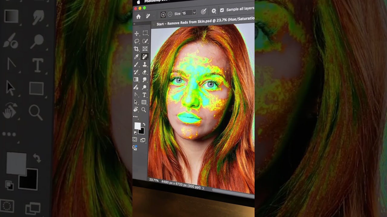Remove Red Patches from Skin in Photoshop #Shorts