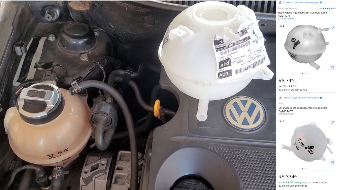 Reservatório de Golf no Polo - Troca do reservatório de arrefecimento VW Polo