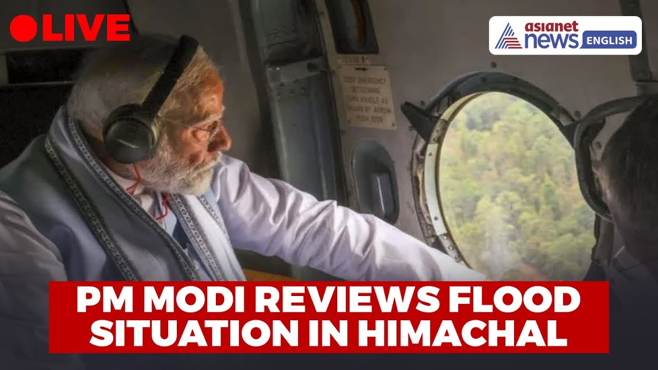 PM Modi in Himachal 🔴 Reviews Flood Situation | Aerial Survey & Ground Assessment