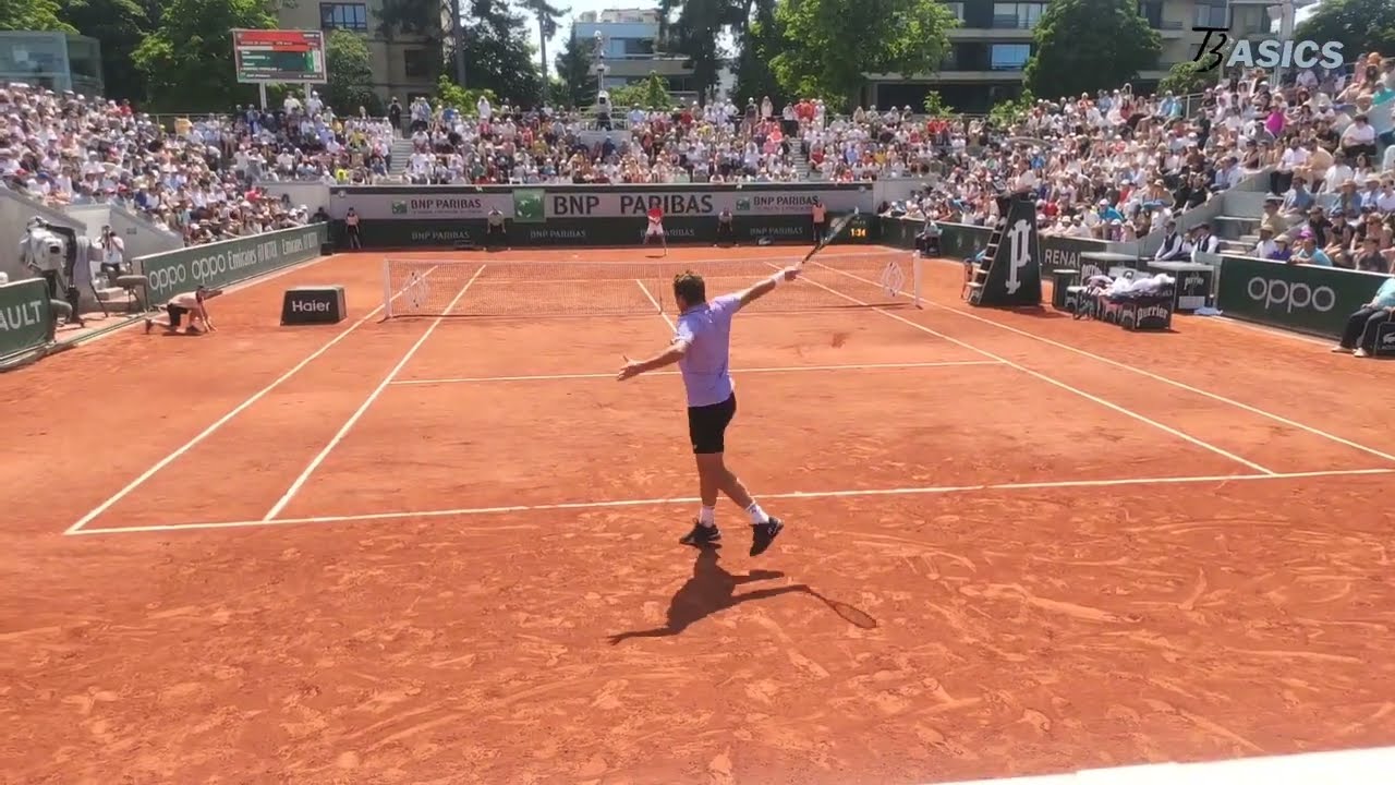 WAWRINKA VS RAMOS VINOLAS | COURT LEVEL VIEW | SET 2 & SET 3 | ROLAND GARROS 2023