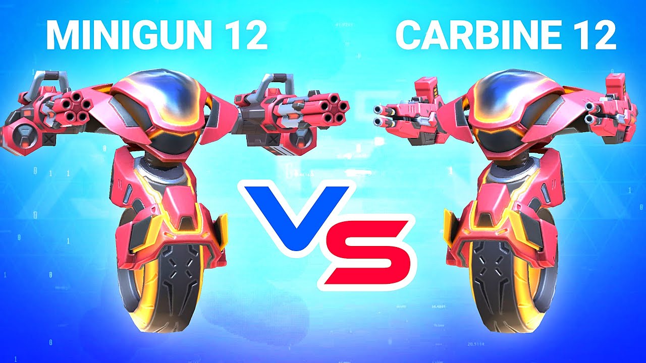 Minigun 12 vs Carbine 12 - Killshot - Mech Arena