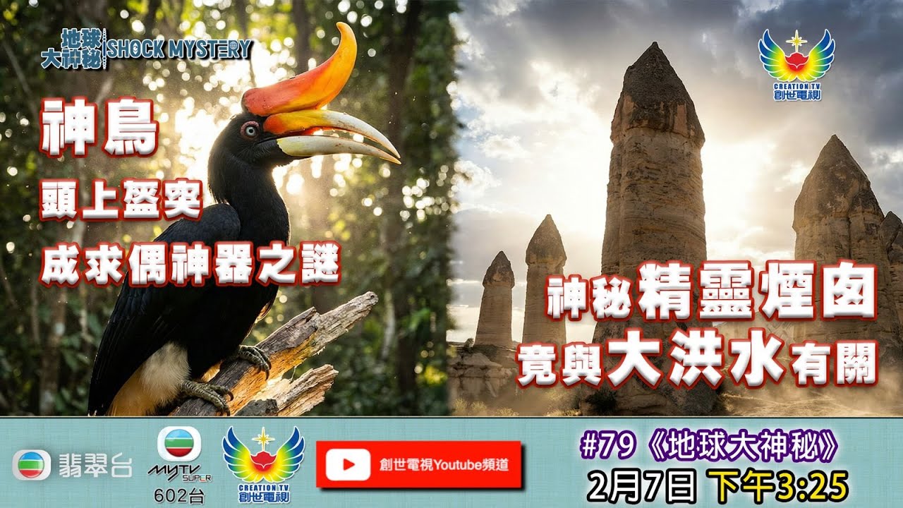地球大神秘 #79 - 神鳥頭上盔突特異功能揭秘  神秘精靈煙囪竟與大洪水有關