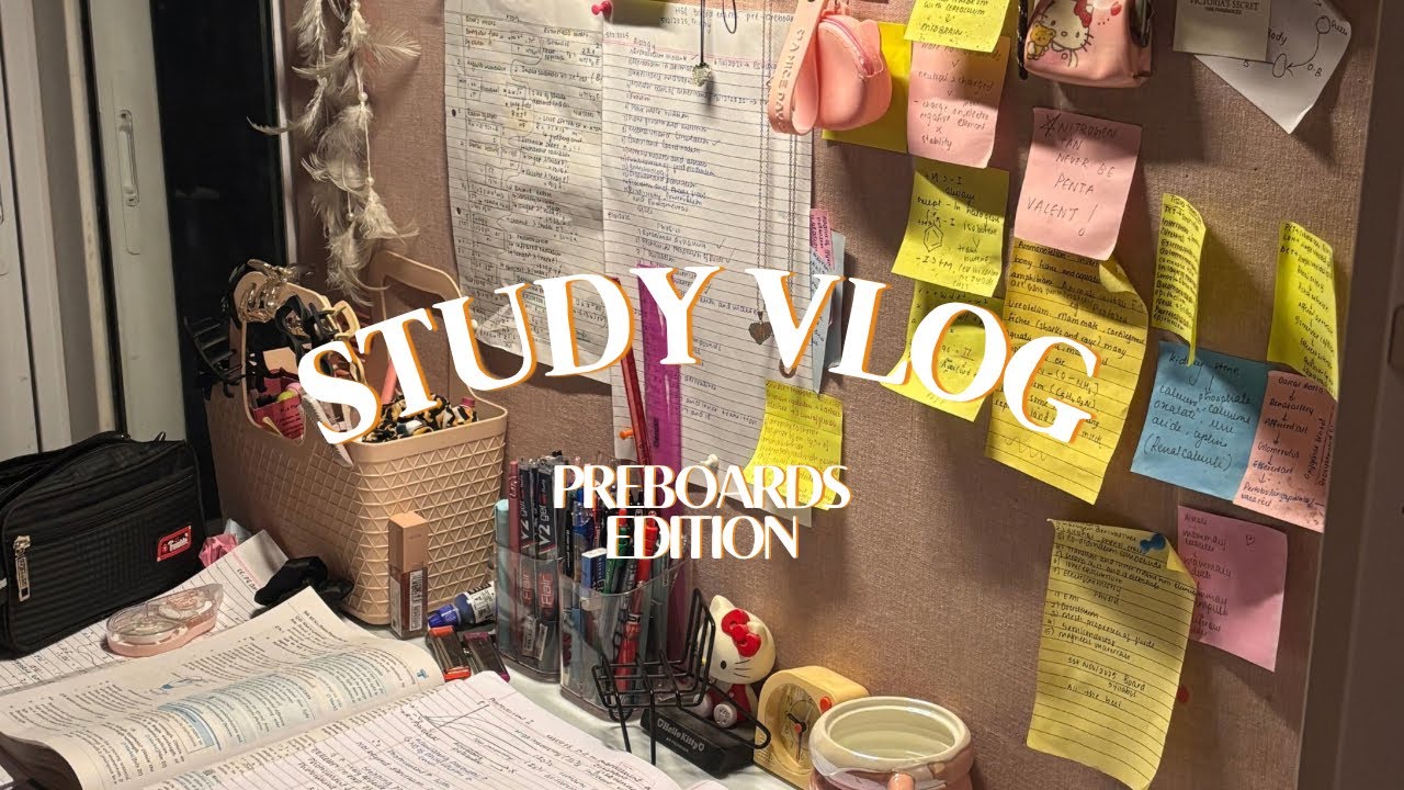 ⟡ study vlog ⟡ ⋆｡˚ ✧ | surviving preboards