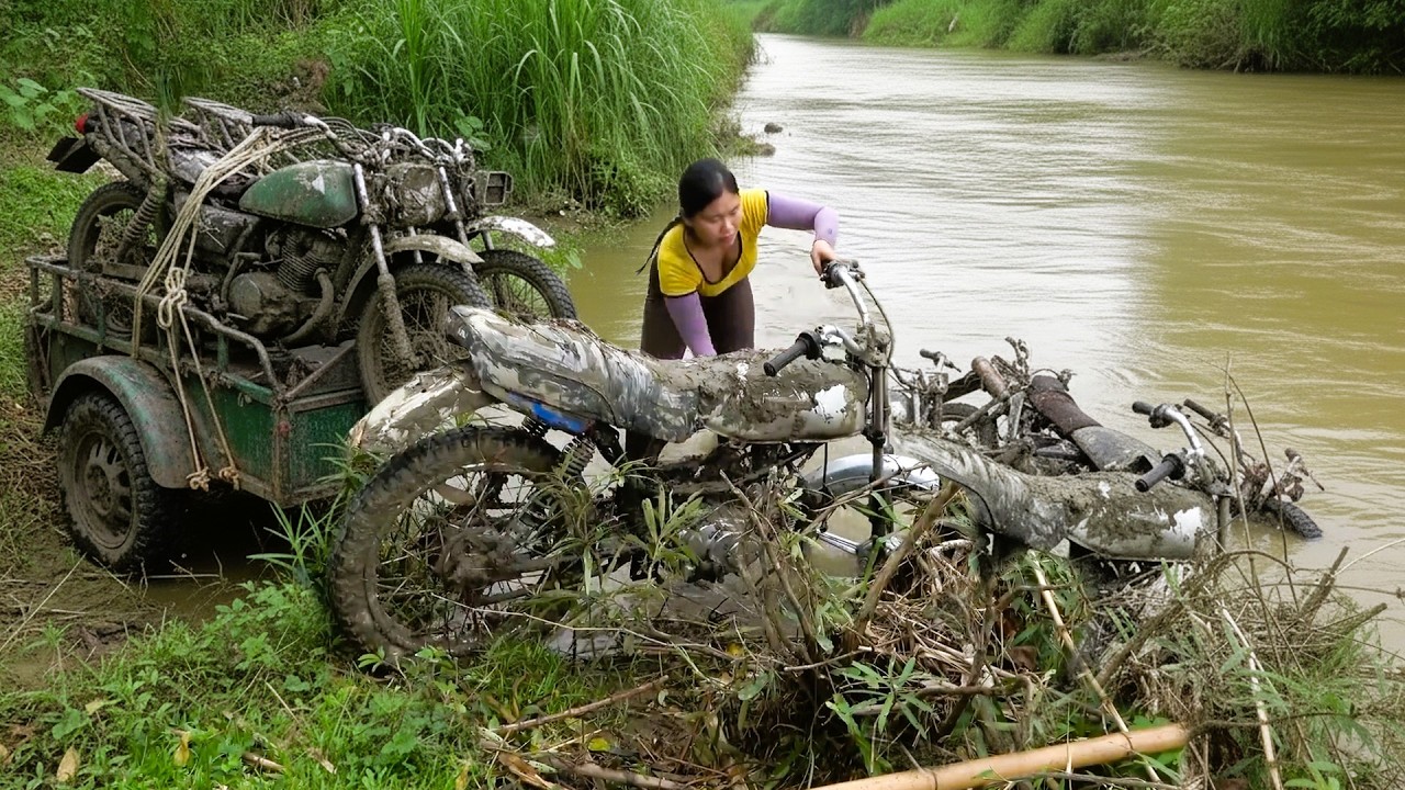 Mechanic Girl Repairs Damaged Engines and Restores Flooded Motorcycles Back to Perfect Running