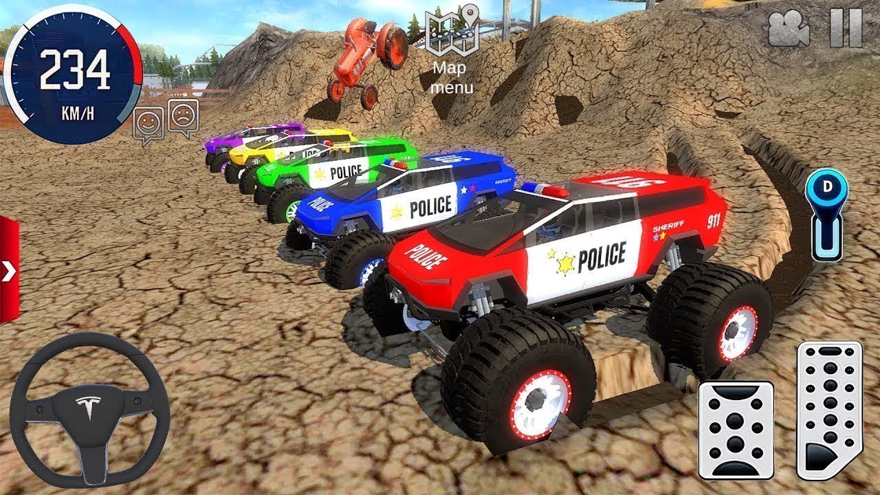 Juegos De Carros - Police Monster Truck Impossible Driver #4 - US Car Stunts Racing Android Gameplay