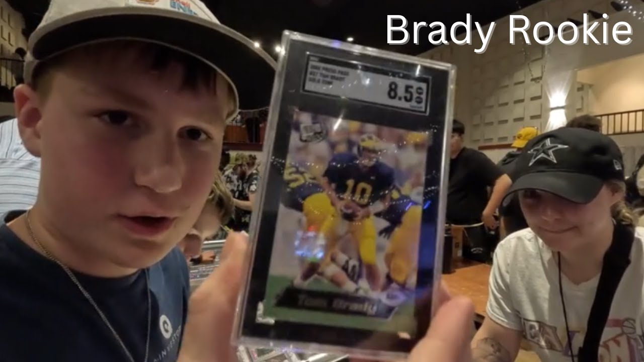 Buying a rookie Brady at a card show.