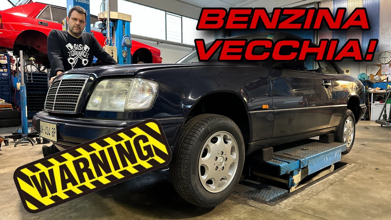 un restauro conservativo per questa Mercedes w124 cabrio che riposava in box da parecchi anni..