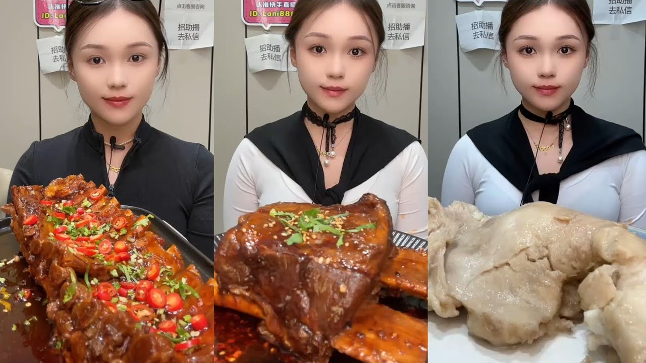 Mukbang #Spicy Noodles 🔥🍜 Pork 🤤 Meat 🍖🥓 Beef Chicken 🍗#food #beef #noodles