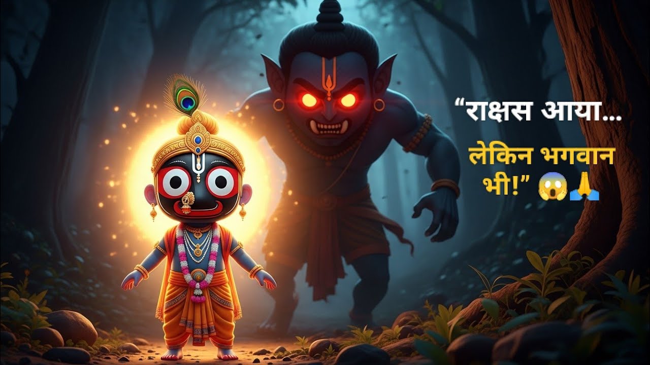 “जब जंगल में राक्षस आया और बाल जगन्नाथ ने बच्चों की जान बचाई 🙏😱” #baljagannath 