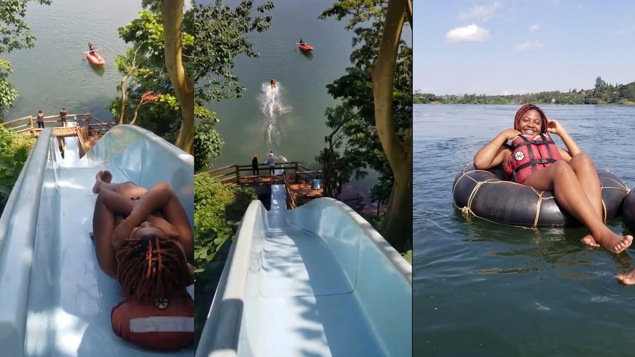 Crazy Water slide on River Nile / Tubing down the Nile...Jinja , Uganda 🇺🇬