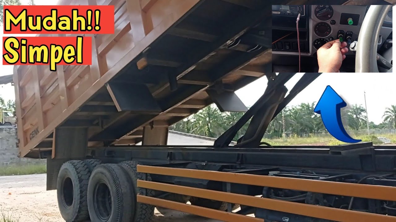 Как поднять кузов оранжевого грузовика Fuso Fighter Tronton.