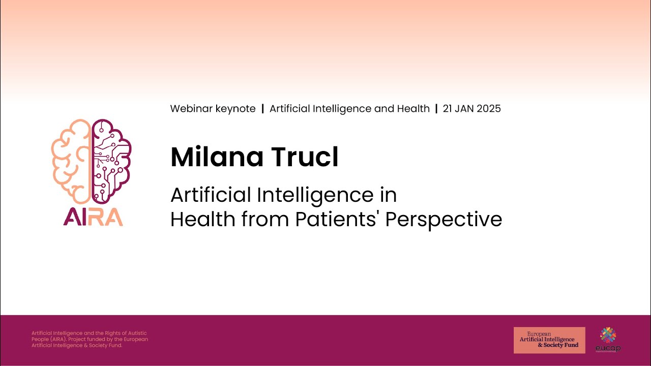 AIRA Webinar keynotes | Artificial Intelligence and Health | 21 JAN 2025 | Milana Trucl