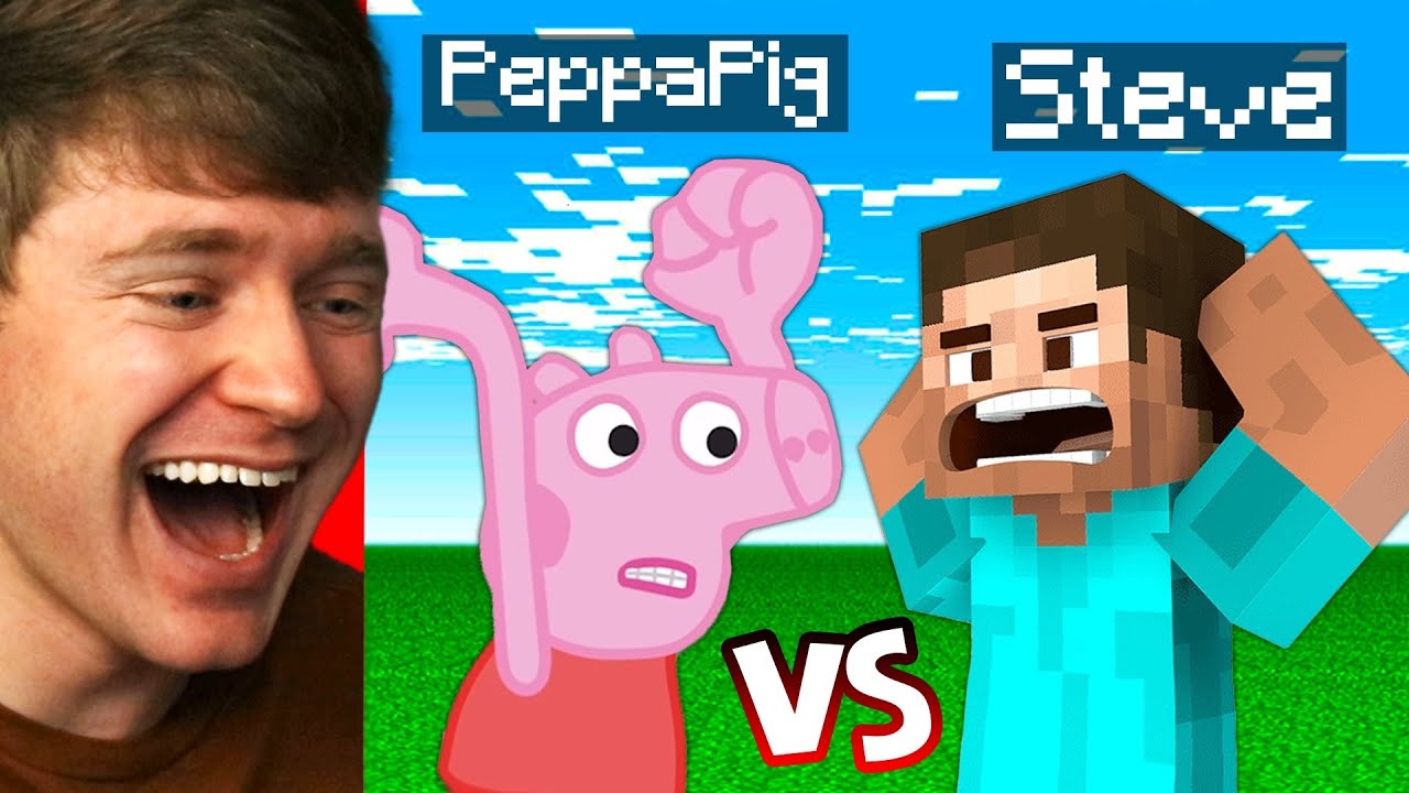Reacting to PEPPA PIG vs MINECRAFT! (Animation)