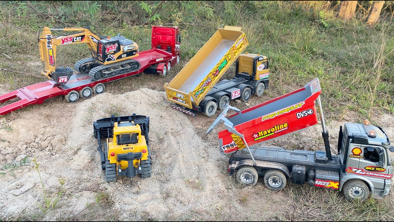 AKSI !! 29 Excavator huina 1550,bulldoze 1569,Dump Truk RC 1536, Truk Rc 1501,Scania RC Muatan Tanah
