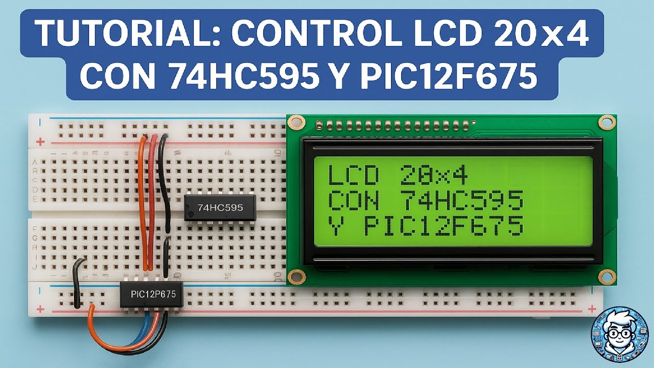 Controla una Pantalla LCD 16x2 con PIC12F675 y 74HC595 | Explicación Fácil
