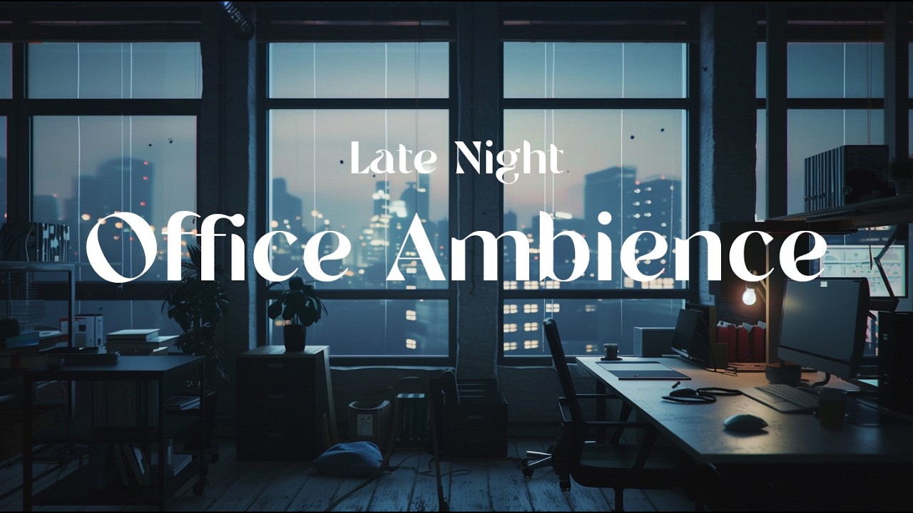 2AM Office Ambience 🌙 Late Night Work Sounds (Keyboard + Street Noise) 2 Hours