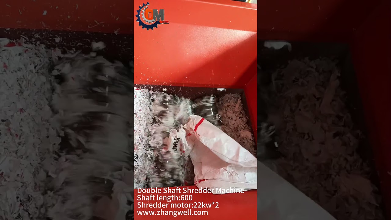 Double Shaft Shredder Machine Length:600mm  motor:22kw*2 #plastic #shredder #machine #factory