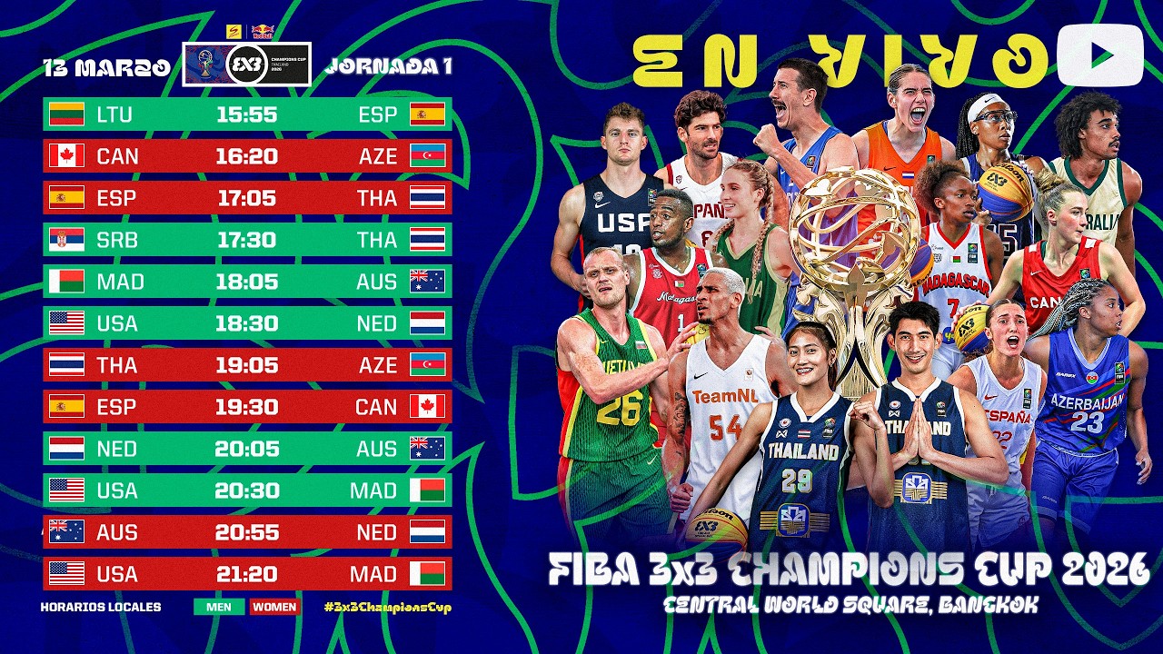 Retransmisión en Español 🇪🇸 | FIBA 3x3 Sponsor Red Bull | Champions Cup 2026 | Día 1 - Sesión 2