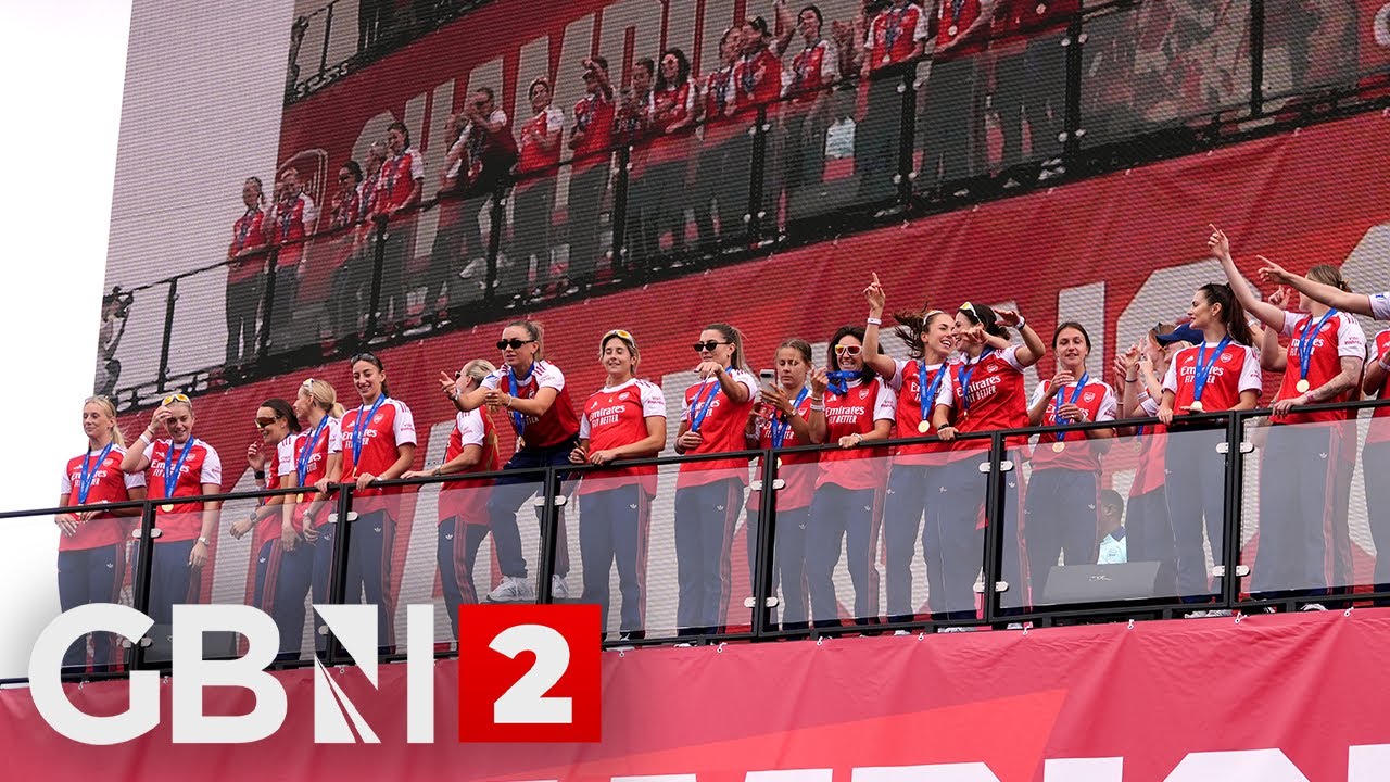 WATCH: Arsenal women's Champions League trophy parade