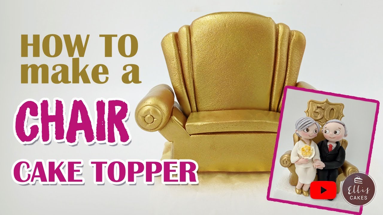 How to make a Chair Cake Topper / Edible Chair Topper / Sofa Fondant Metallic Gold Sofa Cake Topper